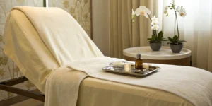 A professional treatment room with a reclining chair for botox treatments for wrinkles.