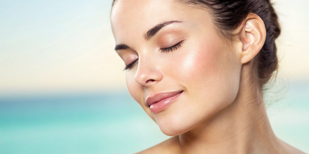 Woman with a radiant complexion enjoying the benefits of a hydrafacial for glowing skin.
