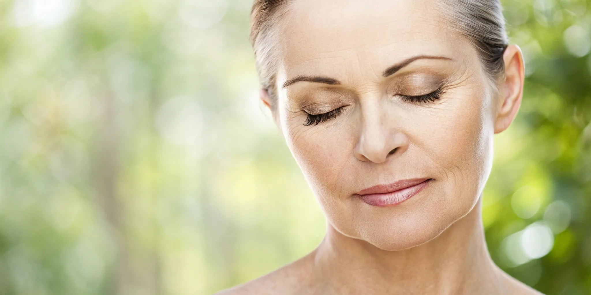 A woman's face showing the before and after results of stopping Botox.