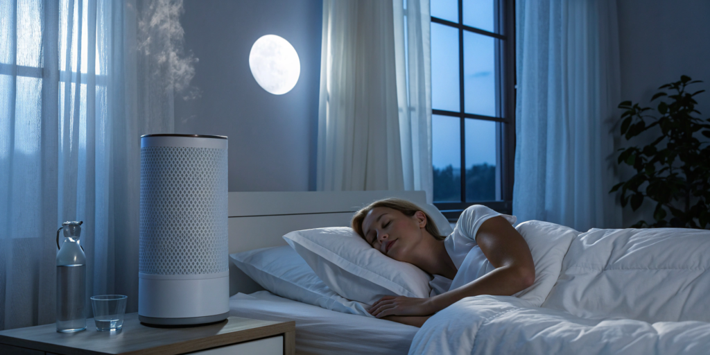 Woman sleeping peacefully after finding the most effective snoring treatment.