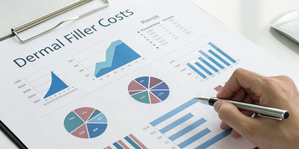Chart breaking down the permanent dermal fillers cost with analysis of pricing factors.
