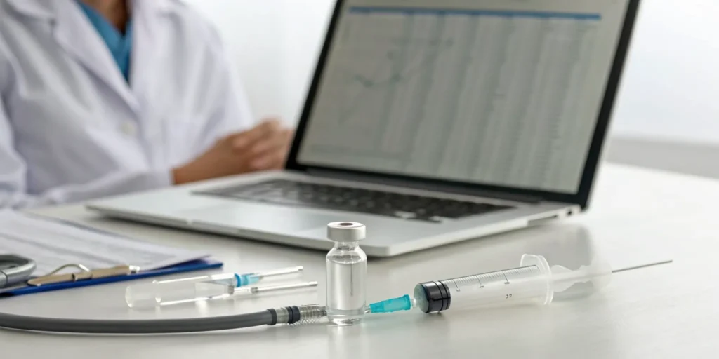 A doctor calculates the cost of a PRP injection to see if it is covered by insurance.