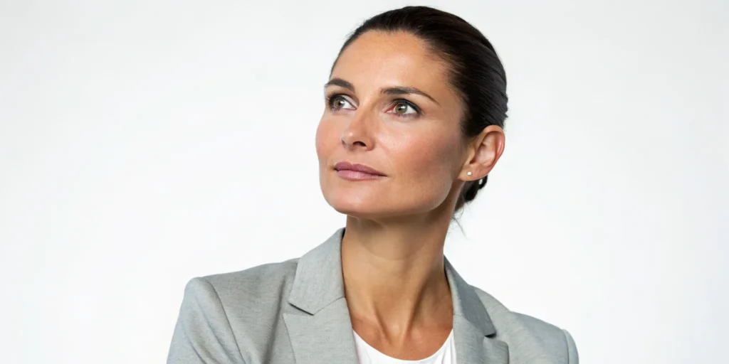 Woman with natural-looking results from a Sculptra before and after treatment.