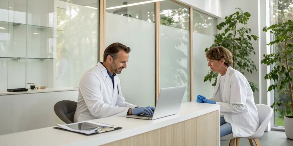Doctor discussing the benefits of the P Shot for ED with a patient.