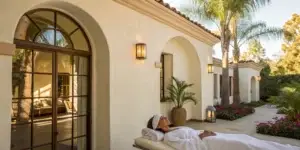 Woman preparing for a chemical peel for acne scars at a professional clinic in Rancho Santa Fe.