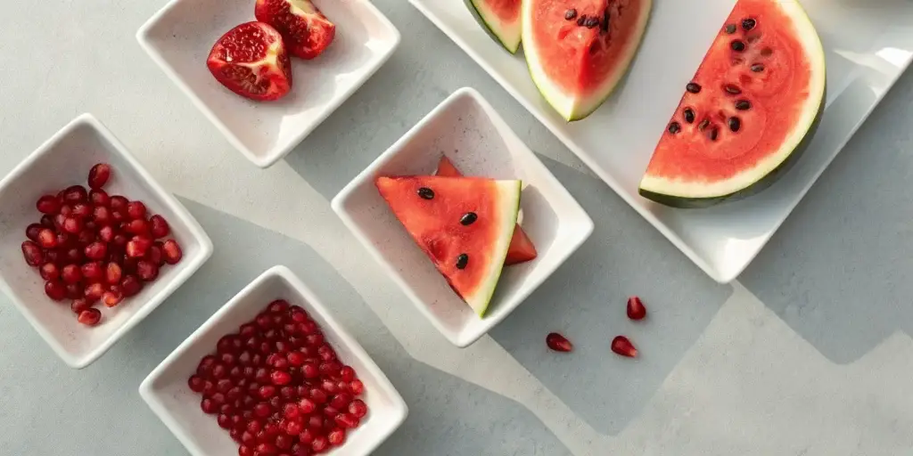 Watermelon, pomegranate, and strawberries are foods for a hard erection.