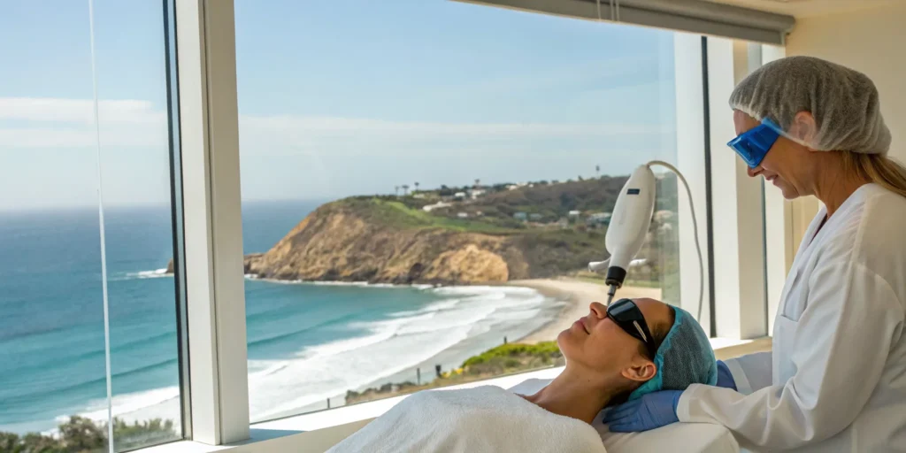 Laser skin resurfacing treatment at a clinic in Cardiff-By-The-Sea.