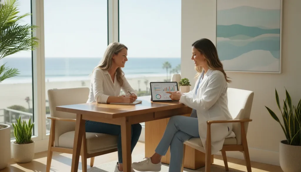 Physician reviewing hormone testing for hormone therapy in San Diego