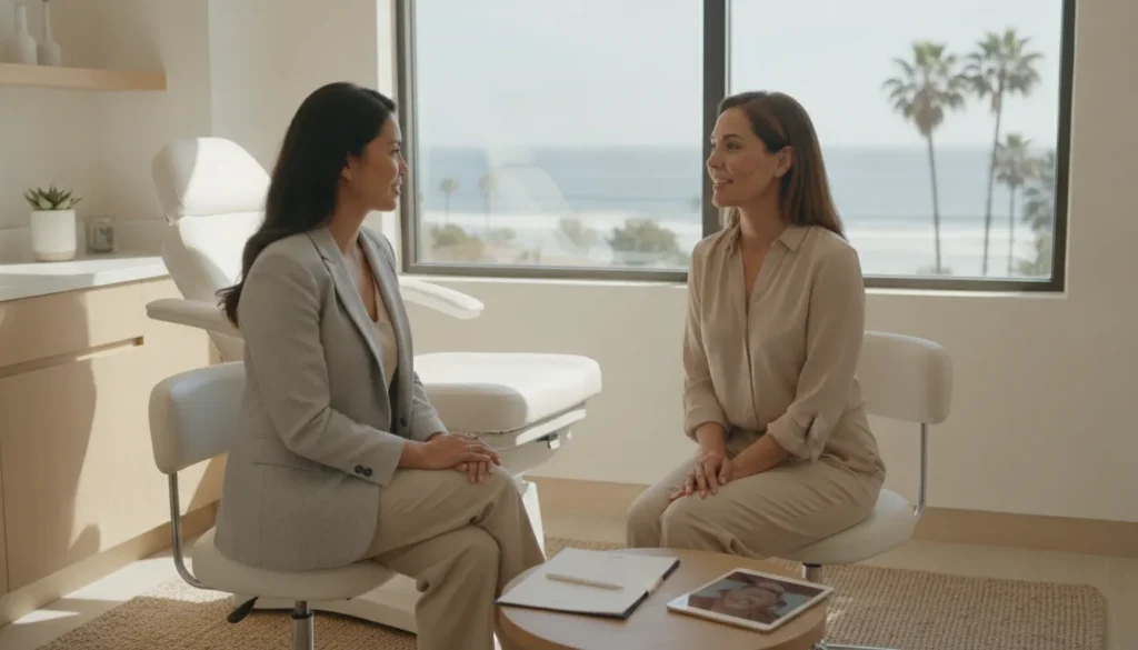 Physician-led consultation for facial sun damage and IPL treatment