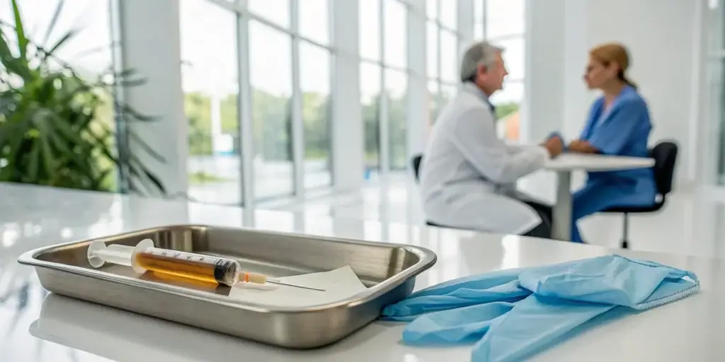 PRP syringe for the O-Shot, a treatment with possible negative side effects.