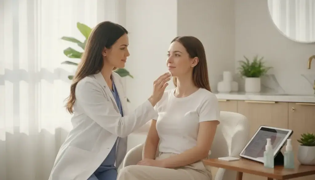 Patient reviewing PDO thread lift recovery aftercare at RewindMD