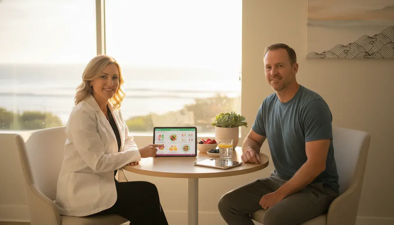 Physician reviewing a personalized wellness plan with a patient